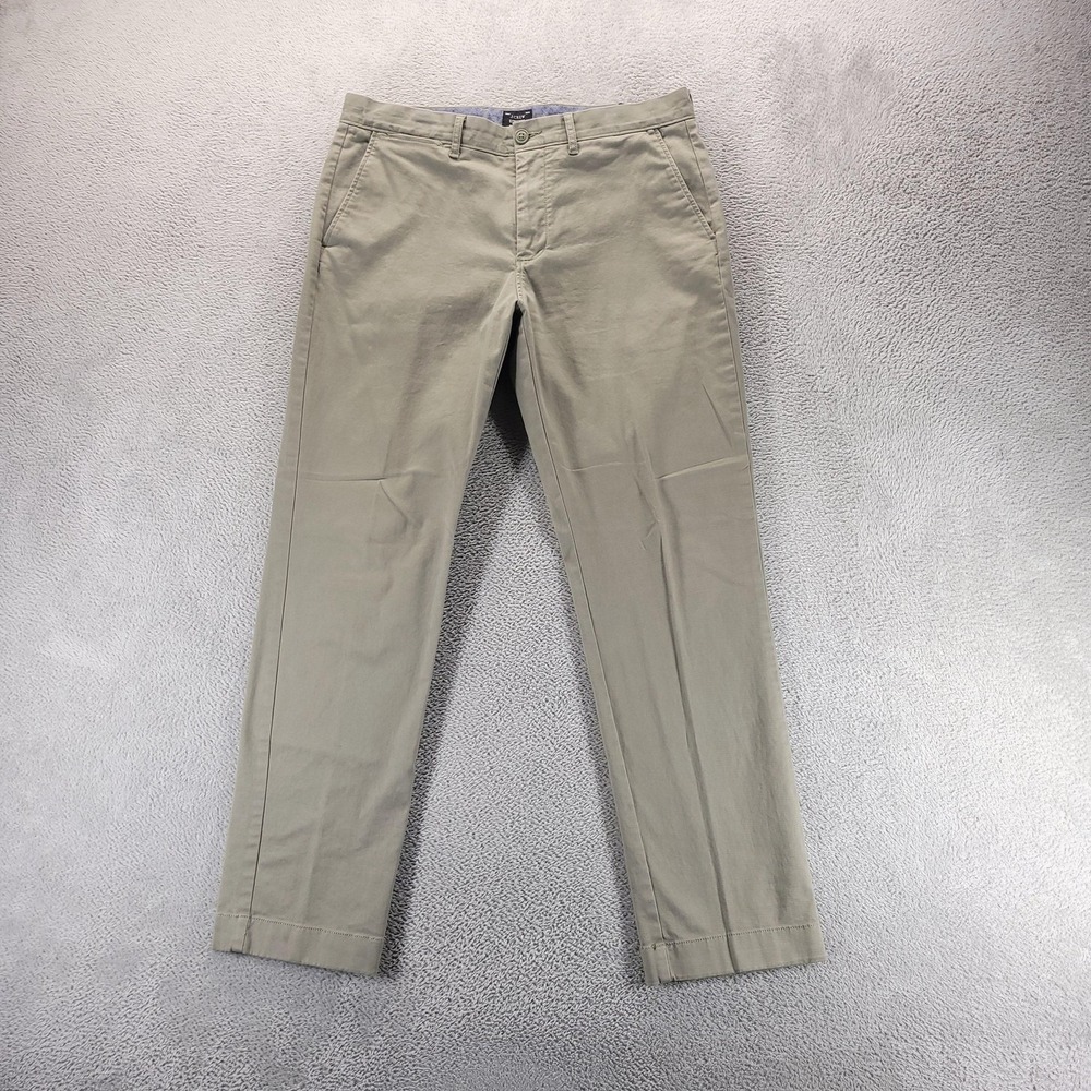 J.CREW Pants Mens 32x30 Beige Stretch Chino Straight Flat Front Business Casual